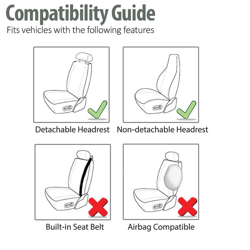 FH Group 3D Air Mesh Car Seat Covers Front Set â€“ Universal Fit Automotive Seat Protectors, Washable Low Back Bucket Seat Covers for SUV, Sedan, Car Accessories, Black - Image 4